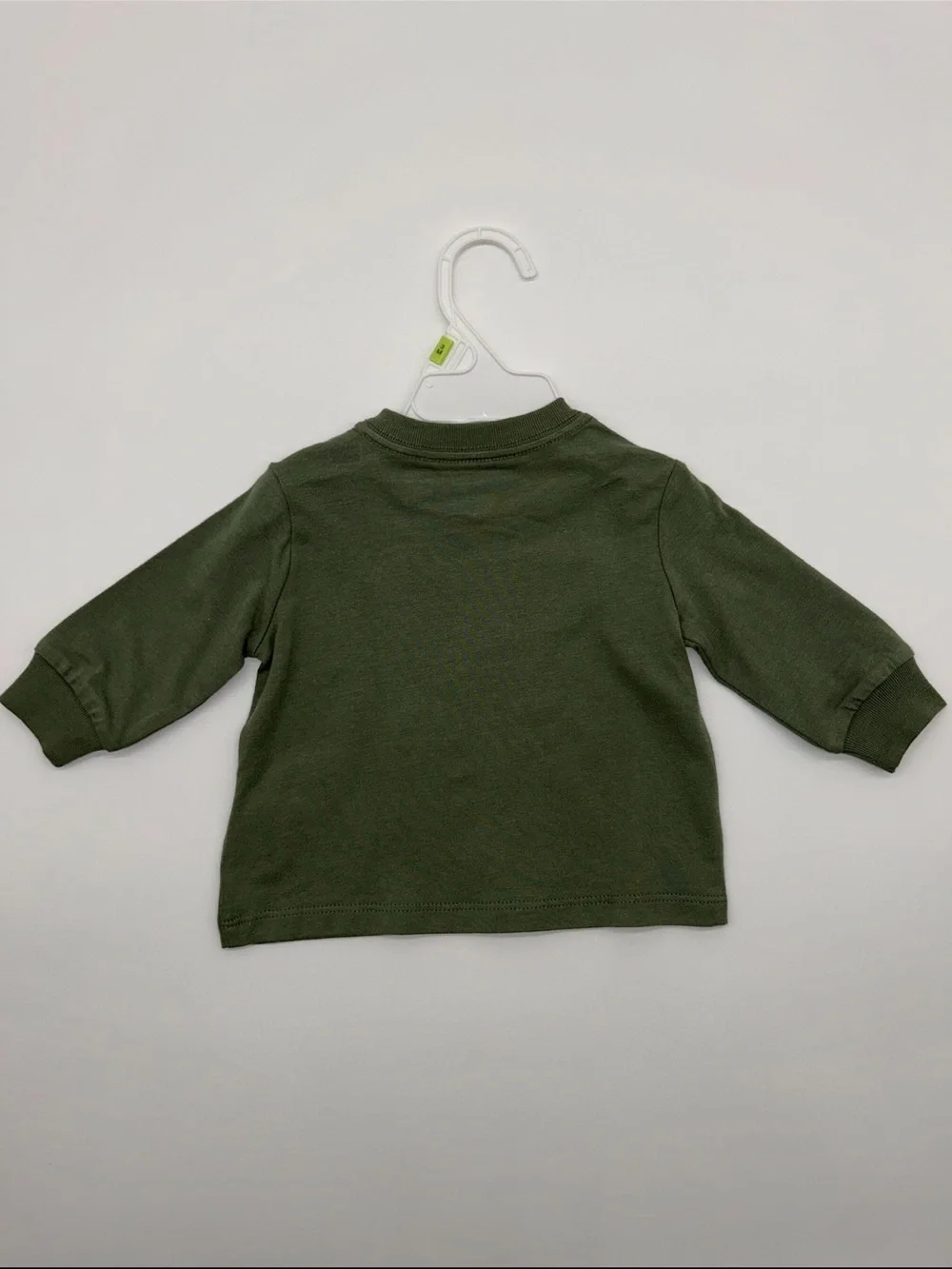 Ralph Lauren 3M Olive Green Long-Sleeve Baby Tee with Red logo